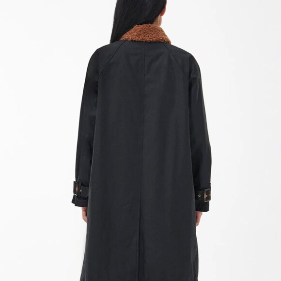 NWT Free People X Barbour Malala Wax Jacket Black/Ancient - Picture 5 of 15